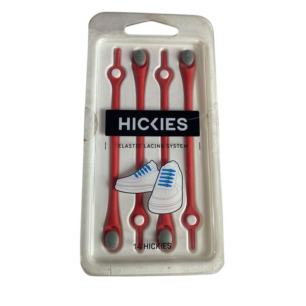 Hickies Elastic Lacing System Color Red 14 Hickies Opened Box For Pictures